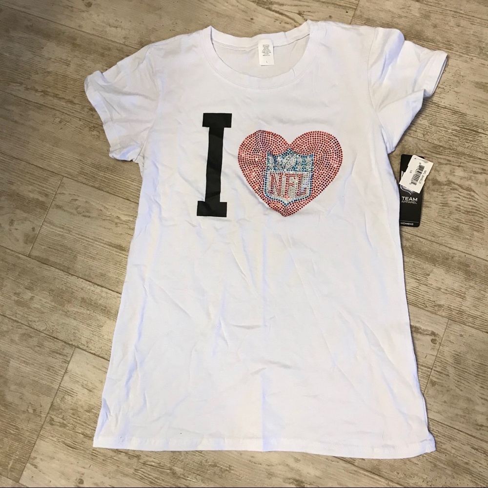 NWT I ❤️ NFL Bling Tee large